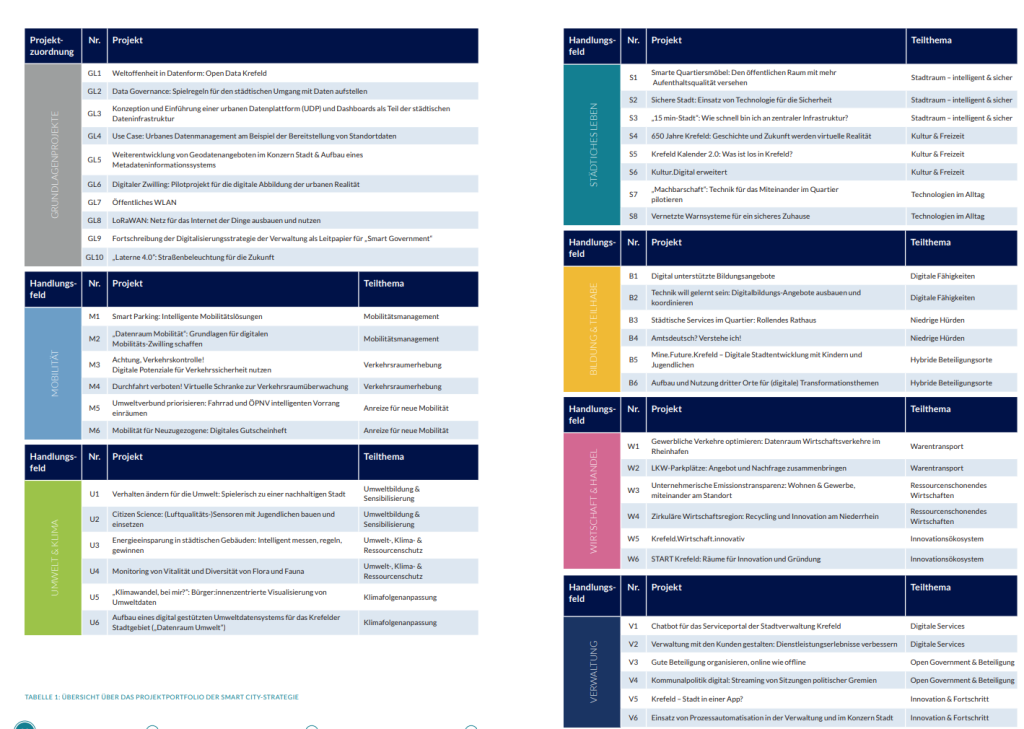 Handlungsfelder und Projekte der Strategie