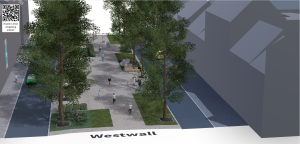 Ein Teil des Westwalls in Krefeld mit Ergänzungen durch virtuelle Elemente in 3D