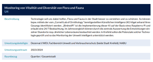 Beschreibung Projekt Flora und Fauna